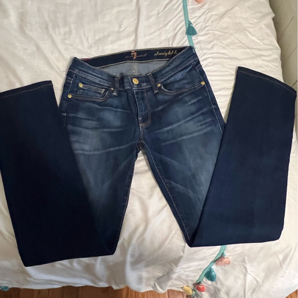 7 for All Mankind straight leg dark wash